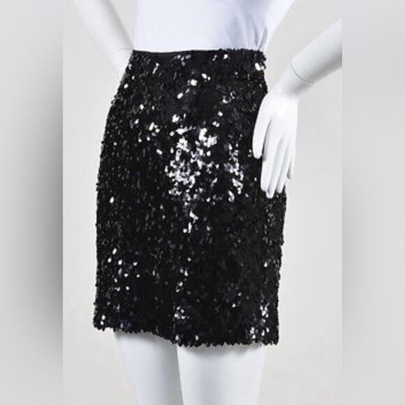 Vince All Sequin Black Pencil Straight Skirt Club Party Event Cocktail Size 4 - Picture 8 of 8